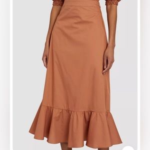 Intermix Private Label Athena Ruffle A-Line Midi Skirt